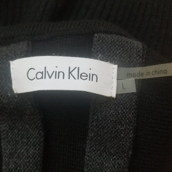 Calvin Klein Vertical Stripe Knit Long Sleeve Sweater Dress - Picture 6 of 14